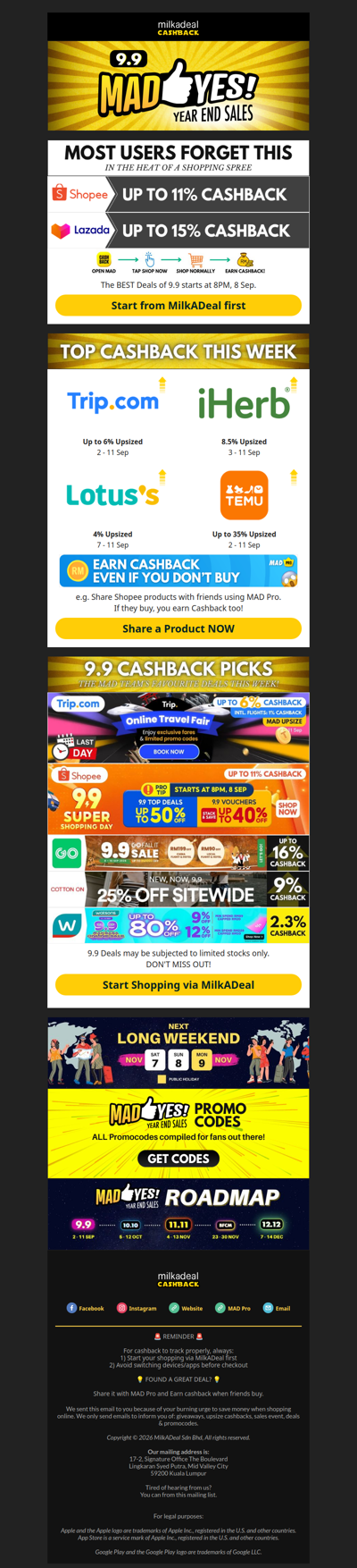 🛎️ Don't Shop the Best 9.9 Deals without Activating Cashback Tomorrow