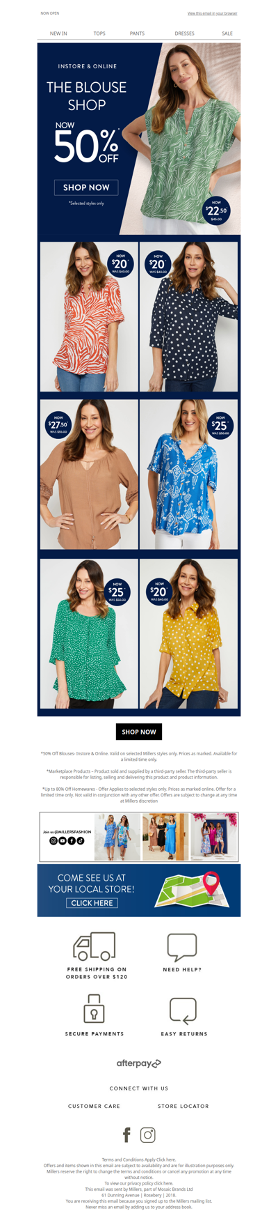 Get 50% Off The Blouse Shop!