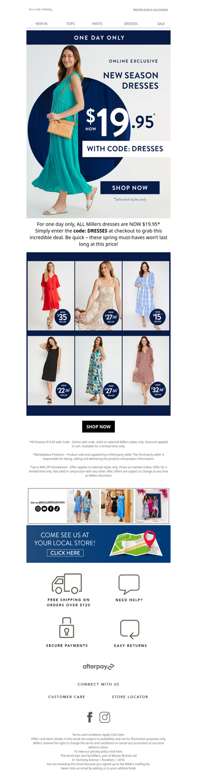 $19.95 NEW Dresses | Redeem NOW