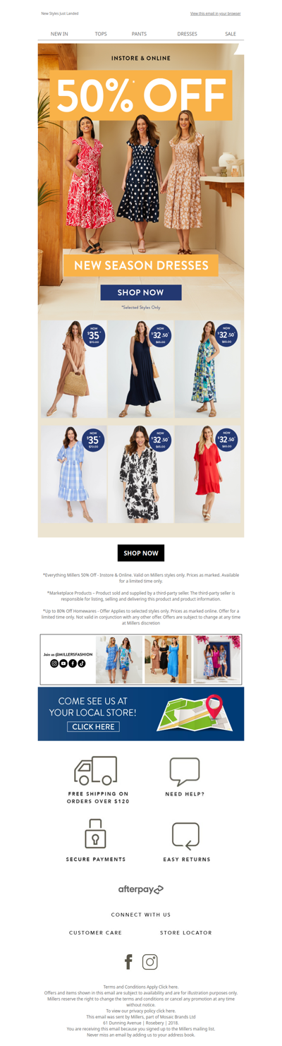 ds, 50% Off Your Dresses Delivery!