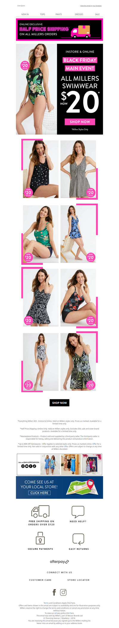 $20 ALL Millers Swimwear | Black Friday