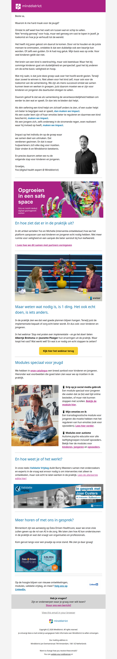 Waarom ik me hard maak voor de jeugd?