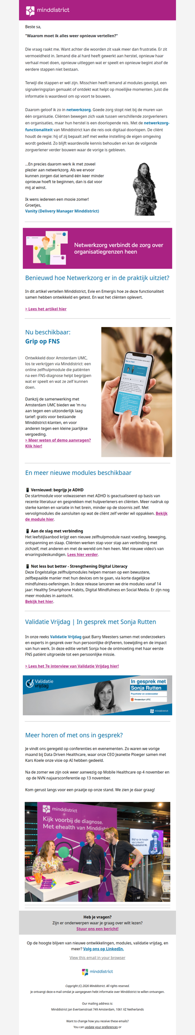 Netwerkzorg: minder opnieuw beginnen, meer regie voor de cliënt