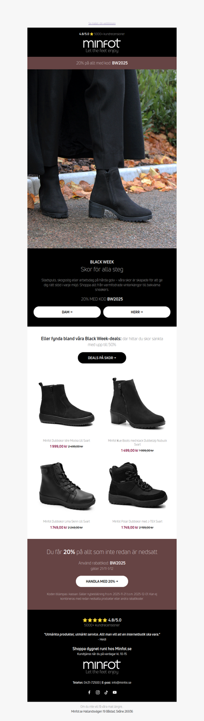 Du får 20% på ALLA skor just nu 🖤