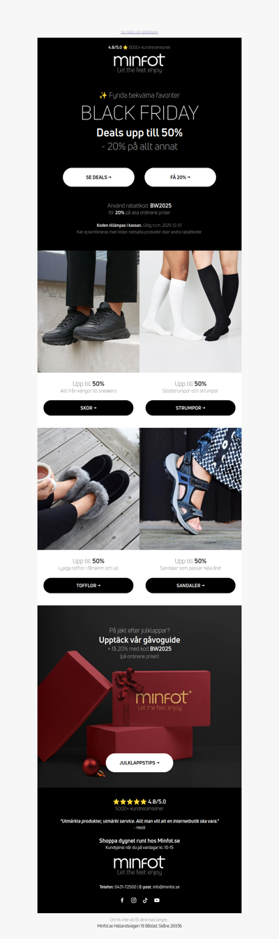 Black Friday 🖤 Bekväma deals upp till 50%