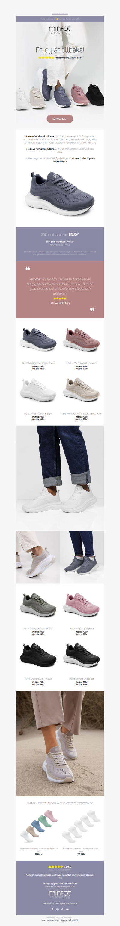 Sneakerfavoriten Enjoy är tillbaka! 😍 20% rabatt