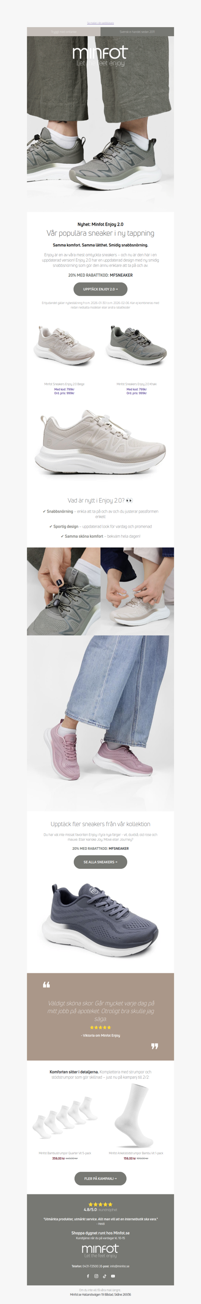 Nyhet: Minfot Enjoy 2.0 - 20% premiärrabatt