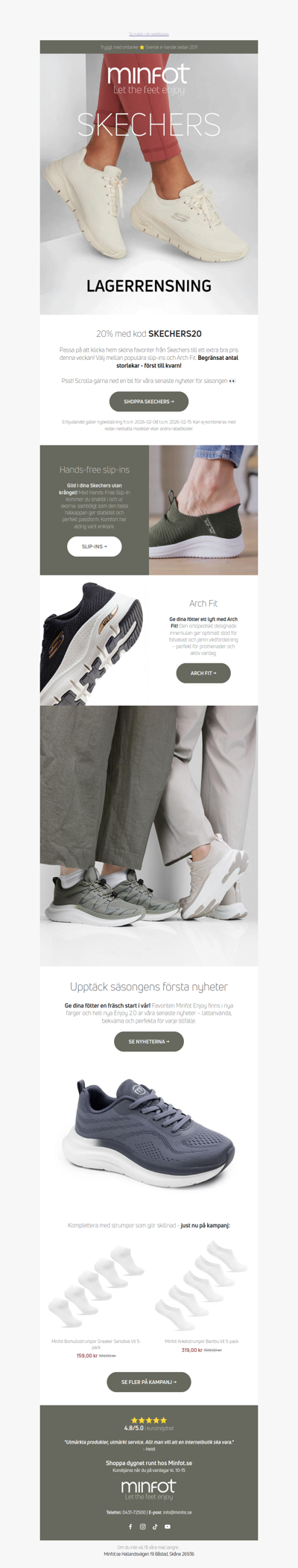 20% på Skechers - lagerrensning!