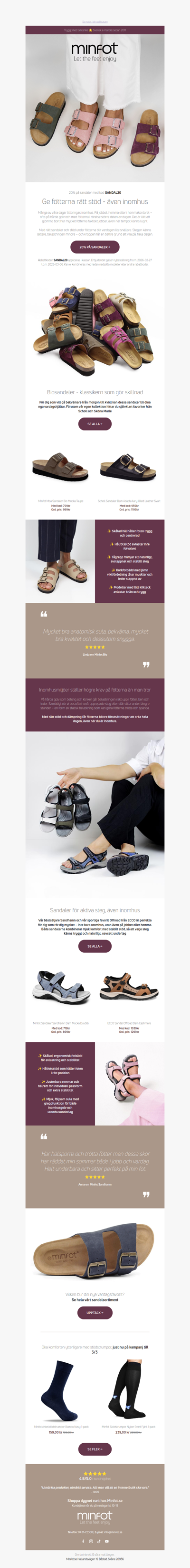 Sandaler för aktiva steg - även inomhus