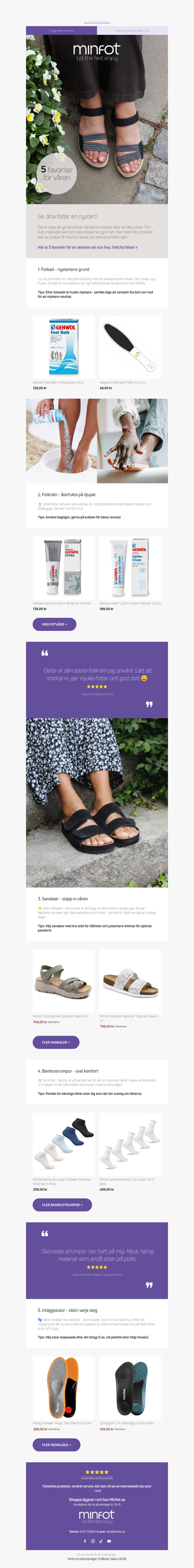 Vårens 5 viktigaste produkter för dina fötter 🌸