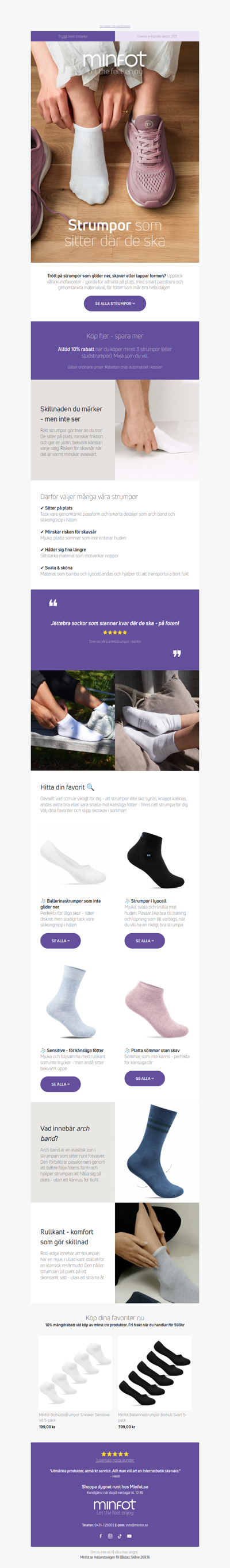 Strumpor som sitter där de ska