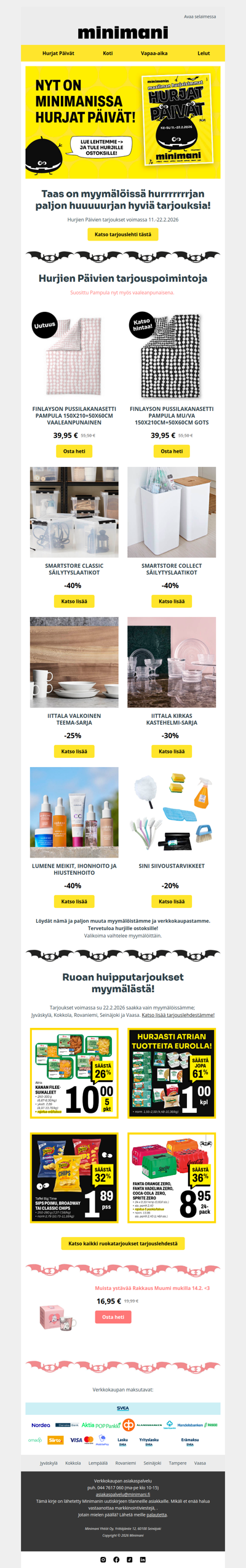 Minimanissa alkoi nyt Hurjat Päivät! 🦇🕸🕷