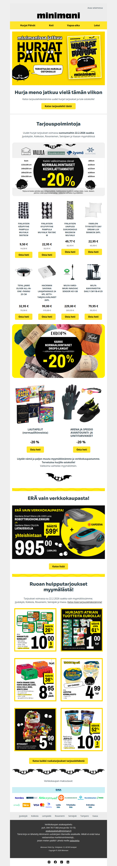 Hurjat Päivät jatkuu Minimanissa!