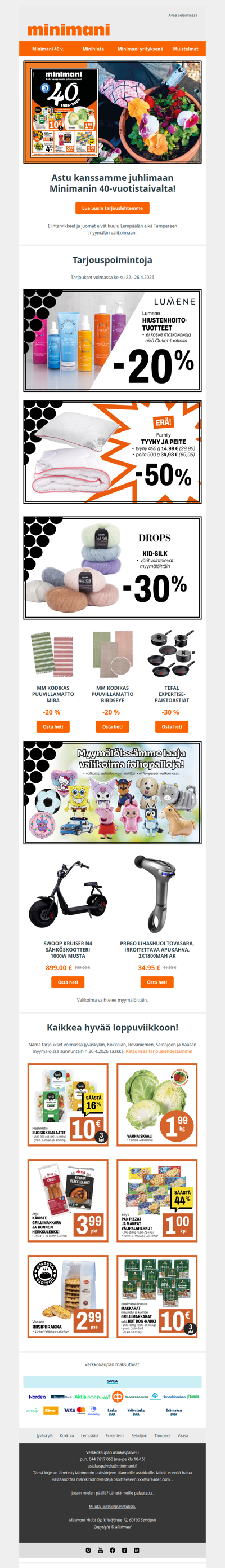 Kaikkea hyvää jo neljä vuosikymmentä! 🧡