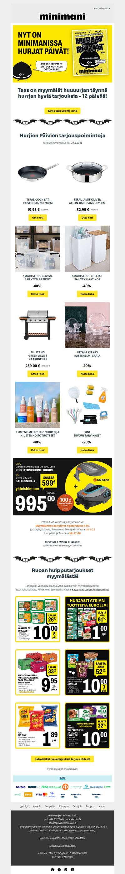 Minimanissa on nyt Hurjat Päivät! 🦇🕸🕷
