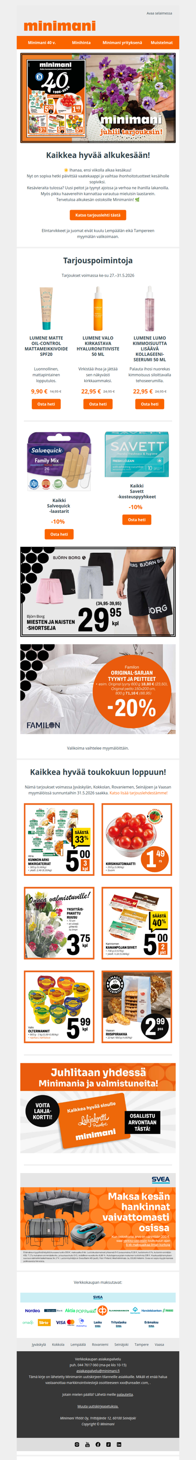 ☀️🌿 Alkukesän tarjoukset Minimanista!