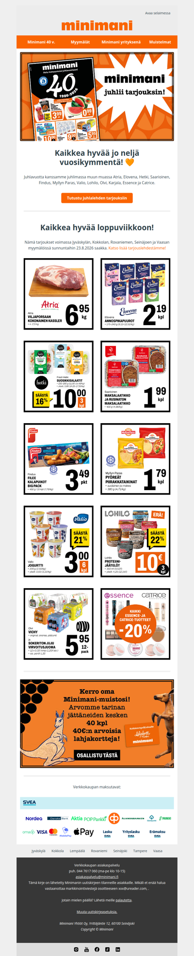 Kaikkea hyvää jo neljä vuosikymmentä! 🧡