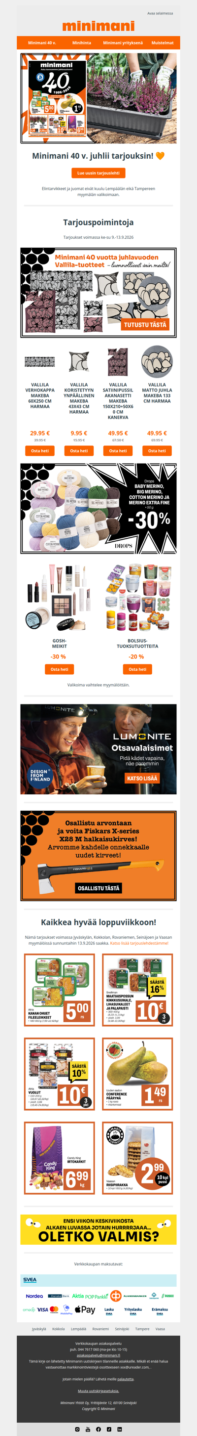 Kaikkea hyvää jo neljä vuosikymmentä! 🧡 Osallistu arvontaan ja voita Fiskars-halkaisukirves!