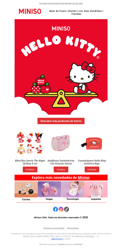 ✨ Mira lo nuevo de Hello Kitty, Kuromi y sus amigos