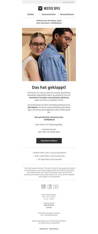 Dein Gutschein für deine Anmeldung