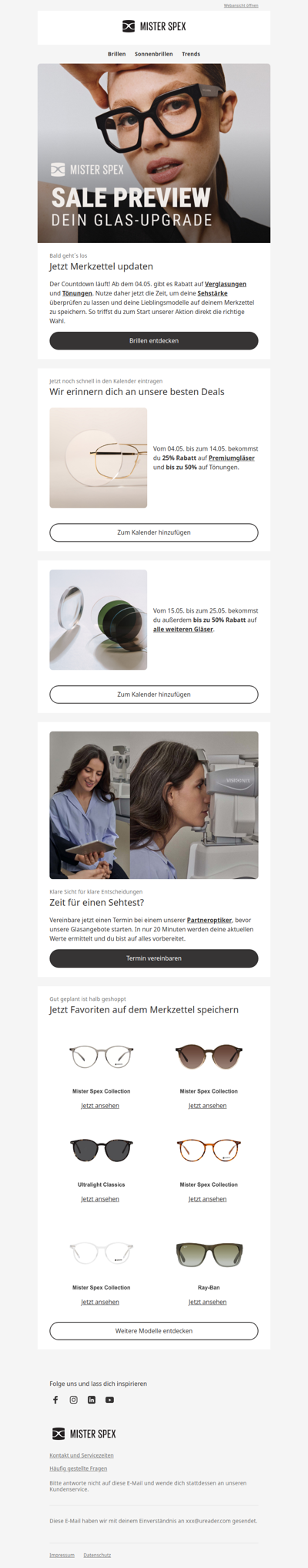 Ab dem 04.05. gibt's Rabatt auf deine Gläser – sei bereit