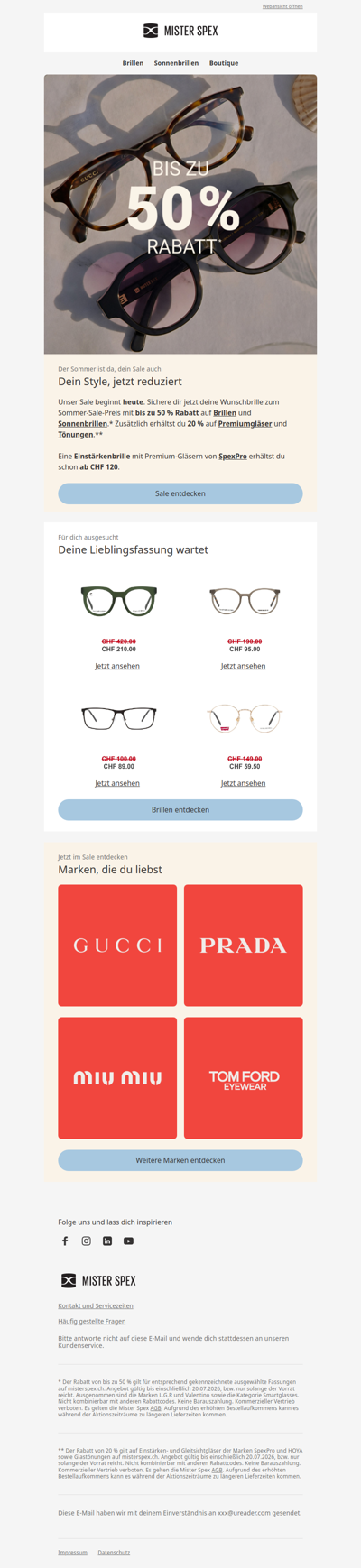 Der Sale ist gestartet, bis zu 50 % Rabatt