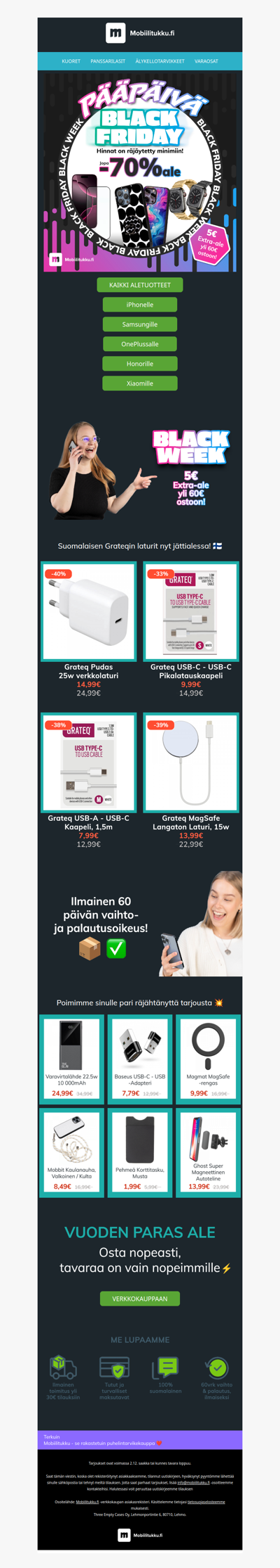 Black Friday räjähti 🧨 Katso räjähtäneet -70% hinnat 💥