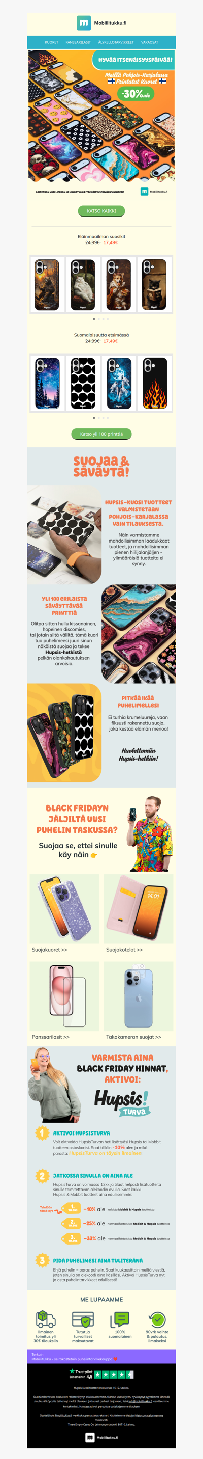 Suomessa printatut puhelimen kuoret -30% 🇫🇮