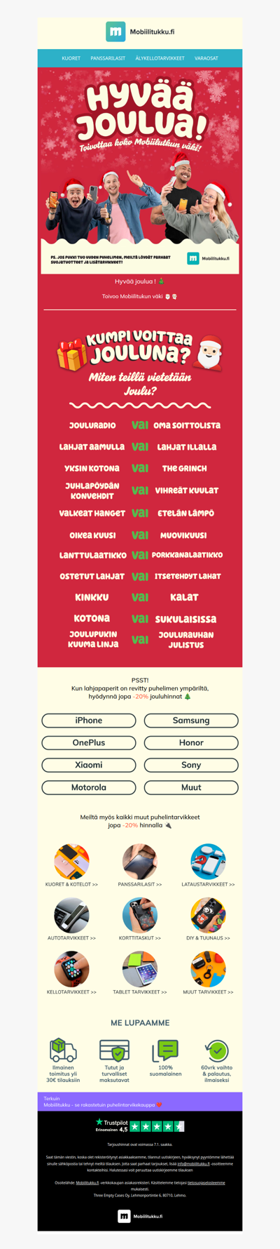 Hyvää joulua T: Mobiilitukku 🎄 PS. Jos saat uuden puhelimen...📱