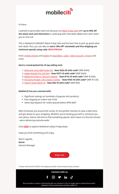 A Message from Our GM