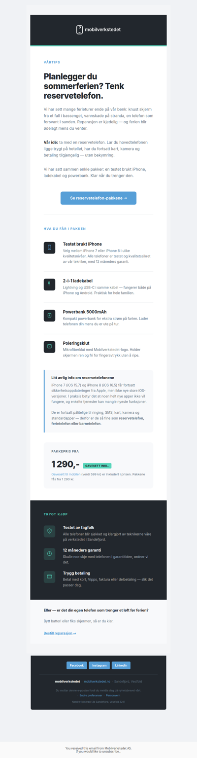 Hei — reservetelefon fra 1 290,-