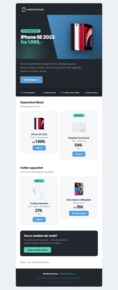 iPhone SE 2022 fra 1 699,-
