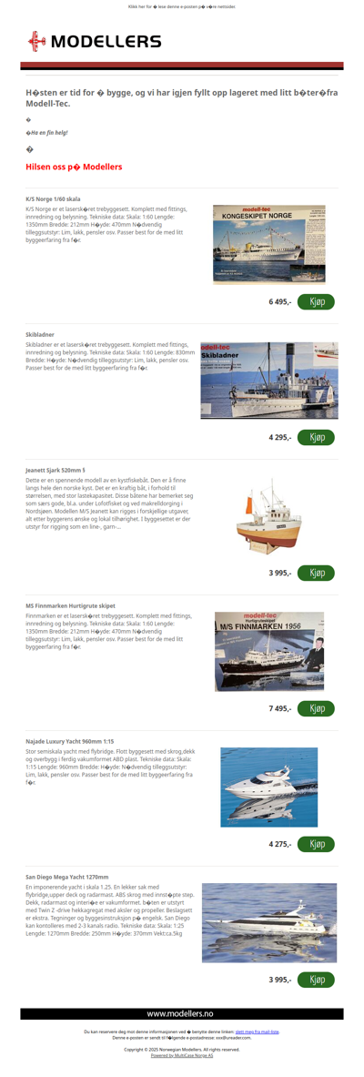 Spennende båtbyggsett igjen på lager