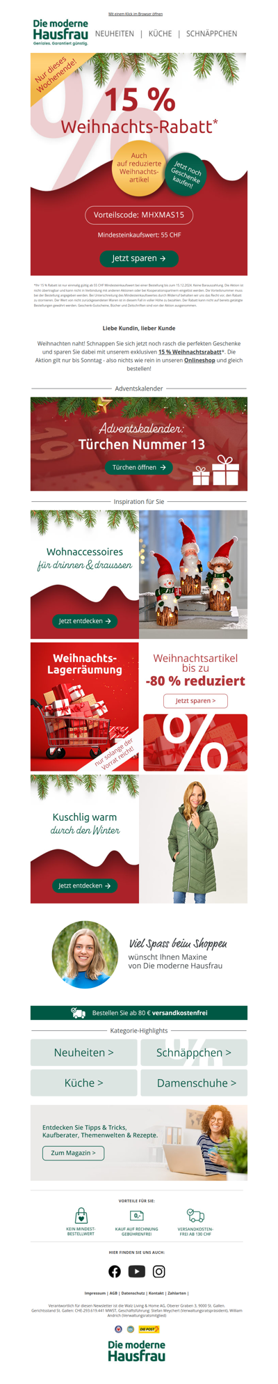 15 % Weihnachtsrabatt für Sie!