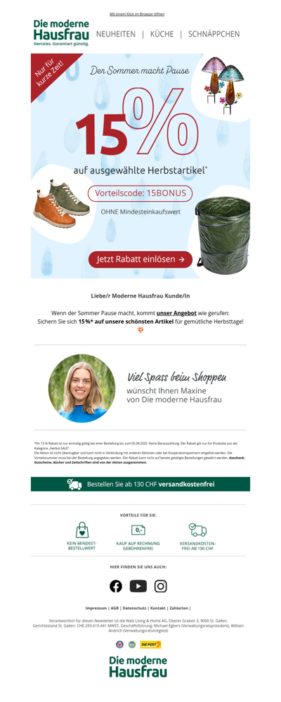 💌 Exklusiv vorab: 15% Rabatt auf ausgewählte Herbstartikel 🌿🍄