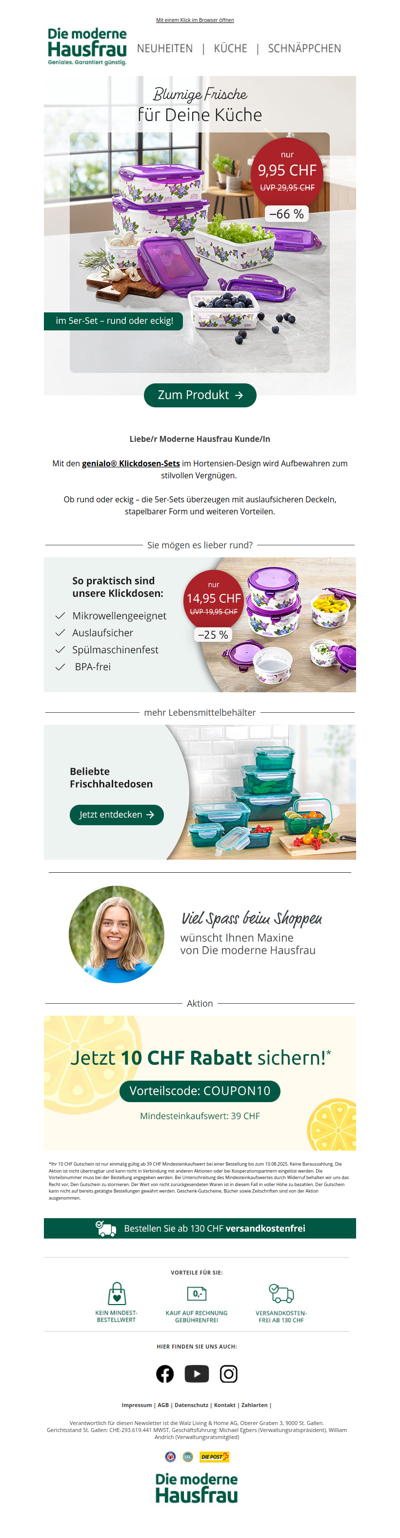 Blumige Frische für deine Küche – Klickdosen im 5er-Set