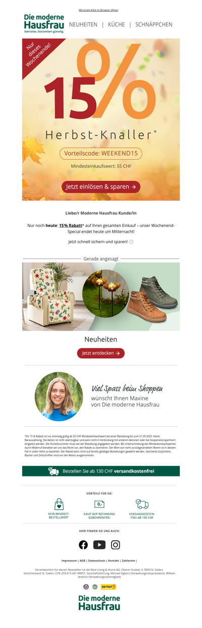 🍂 Nur noch Heute - 15% Rabatt 🍂