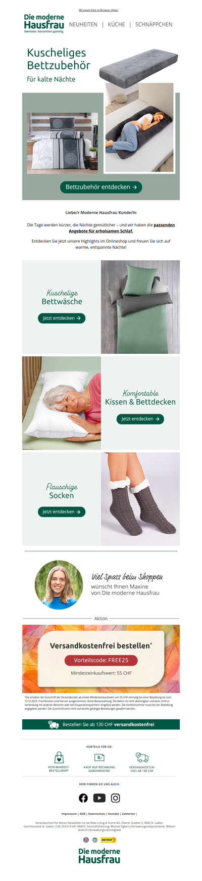 Bettwäsche, Decken und Kissen für jeden Schlaftyp