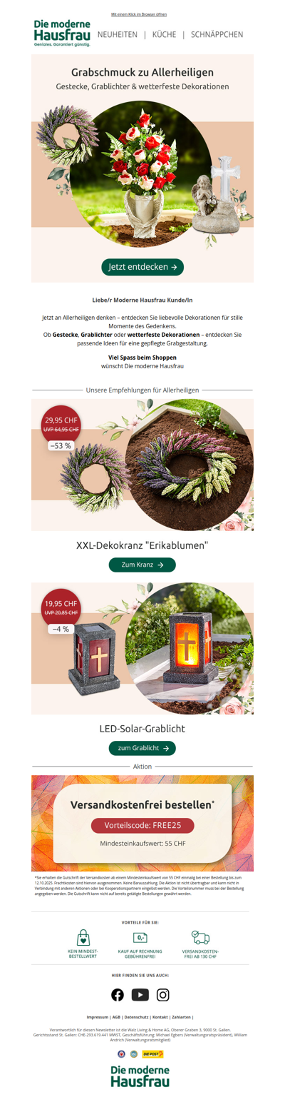 Allerheiligen naht – denken Sie schon jetzt an liebevolle Deko