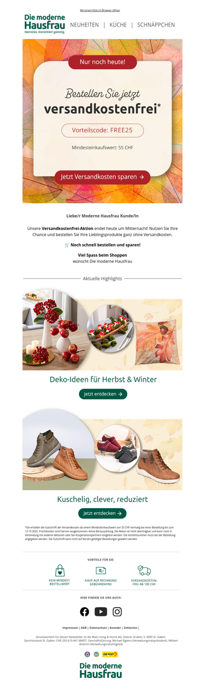 Nur noch heute Versandkostenfrei bestellen! 🛍️