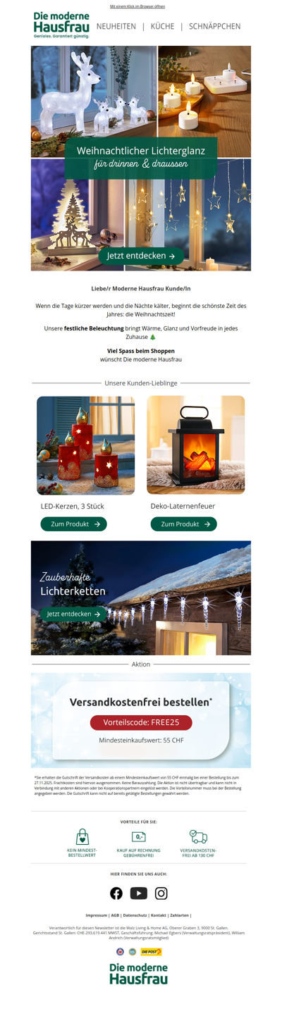 Festliche Weihnachtsbeleuchtung