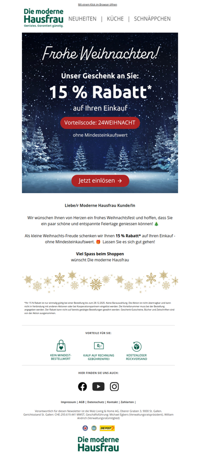 Frohe Weihnachten - unser Geschenk an Sie🎄