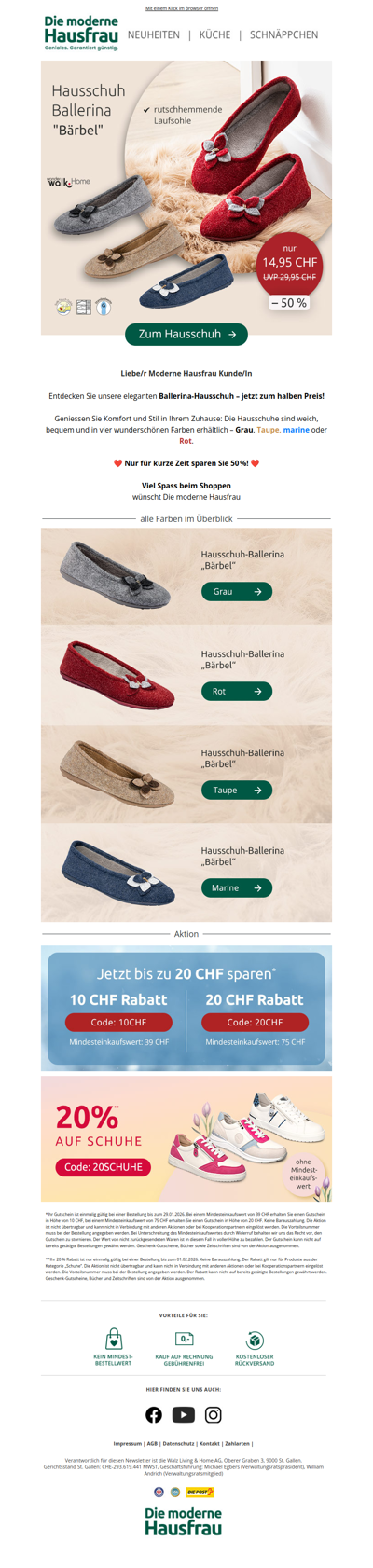 ❤️ Ballerina-Hausschuh jetzt -50 %