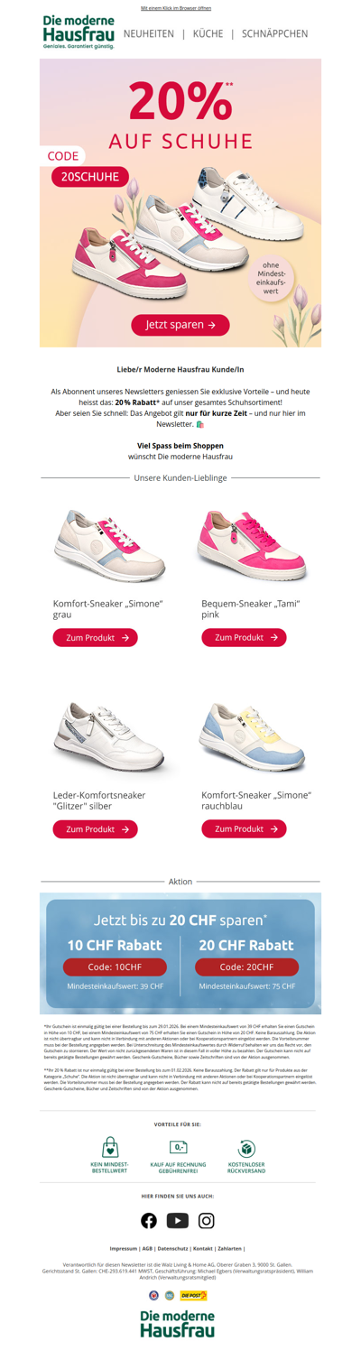 -20 % auf Schuhe! Jetzt sparen 💸