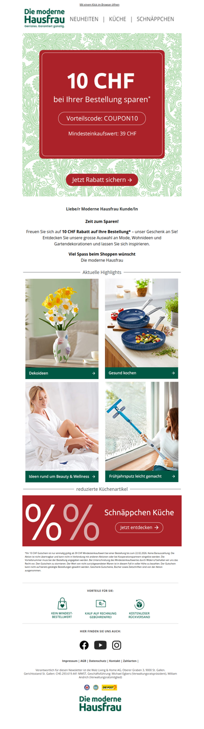 10 CHF geschenkt – jetzt einlösen! 🌸