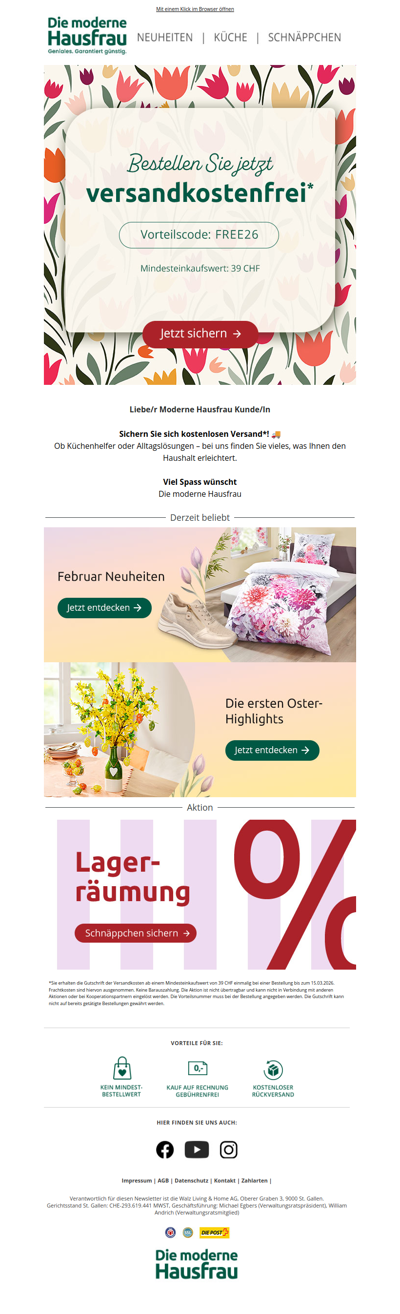 Ihr Geschenk: Versandkostenfrei bestellen! 🎁