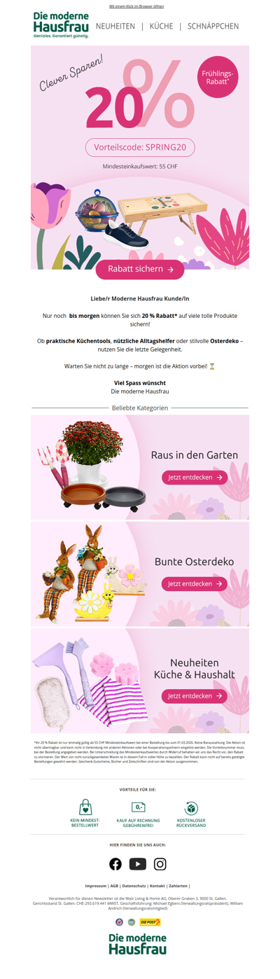 20% Preisvorteil nutzen 🌼