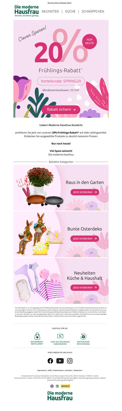 Nur heute: 20 % Rabatt sichern! ⏳💙