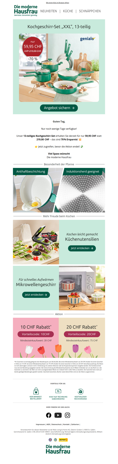 Nur noch kurz: 13‑teiliges Kochset für 59,95 CHF! 💥