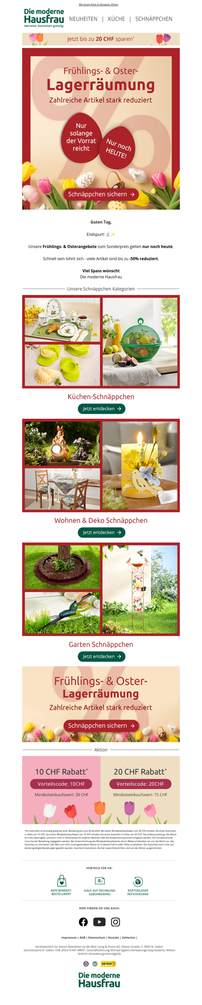 Letzte Chance! 🌷🐣 Bis zu –50 % im Oster‑ & Frühlings‑SALE